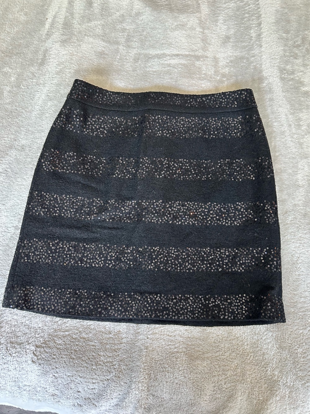 LOFT Black Sequin Pencil Skirt